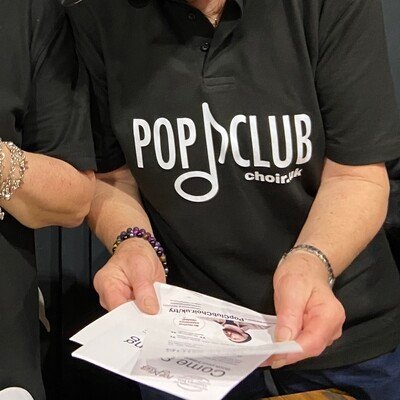 Official Pop Club Choir black polo shirt